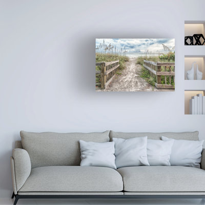 Art mural sur toile tendue - "Entrance Beach" par Mary Lou Johnson pour le salon, la chambre à coucher ou le bureau - 16 x 24