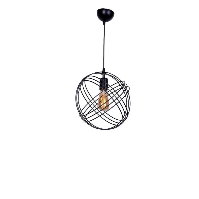 Élégant lustre noir réglable, structure en métal, H12,2 po | Hauteur réglable de 13,8 à 27,6 pouces | 1 x douille E27, 40 W maximum (ampoule non incluse) | Luminaire moderne pour la maison et le bureau