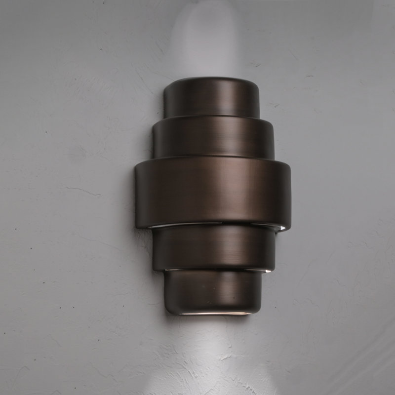 Hisae Ceramic Outdoor Wall Light, LED Bulb Included, Rubbed Bronze