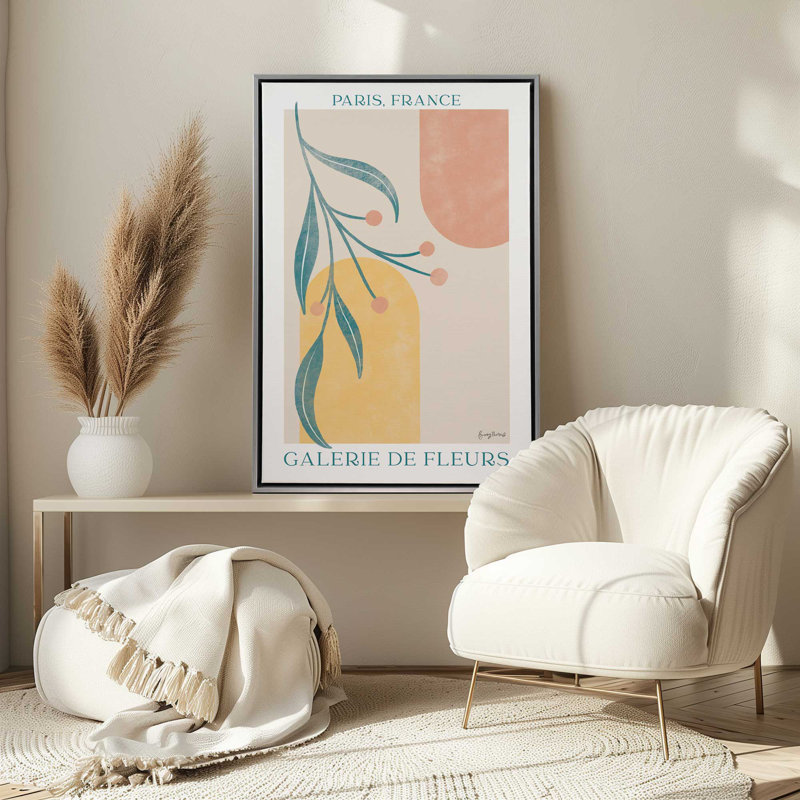 «Parisian Garden I», reproduction sur toile, Cadre flottant blanc opaque, H 36,75 po x l 24,75 po