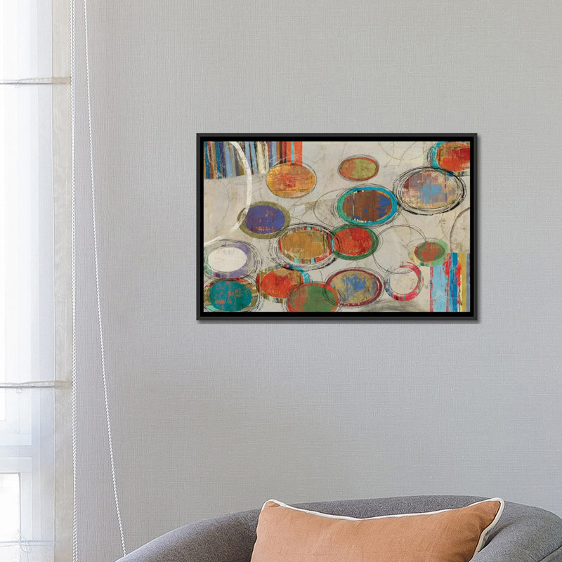 «Oval and Oval», reproduction sur toile, H 18 po x l 26 po x P 1,5 po, Toile avec cadre noir, Pas de tapis