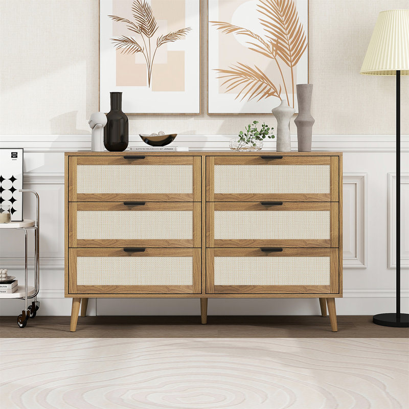 Commode 6 tiroirs Modern, Noyer