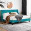 Lit plateforme tapissier Toderick avec aile de luxe et mélange de lin-985124331-985124326