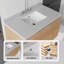 Meuble-lavabo flottant 36 po avec lavabo, porte à fermeture douce, comptoir en granite blanc 0,6 po et dosseret, contreplaqué