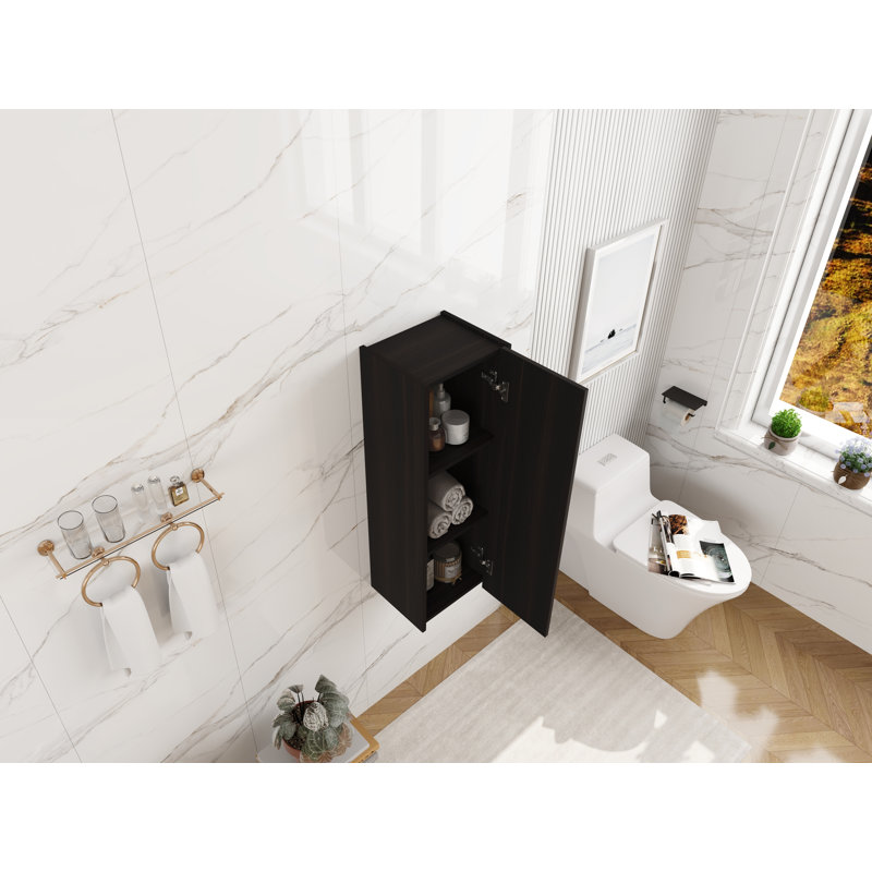Armoire murale de salle de bain 12 po, porte à fermeture douce, armoire de rangement en bois d'ingénierie pour petite salle de bain