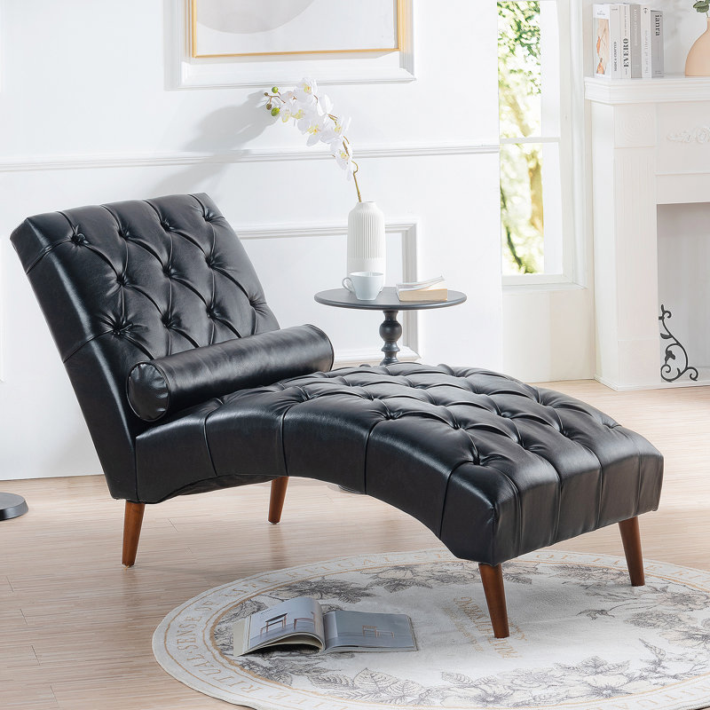 Chaise longue rembourrée, Noir