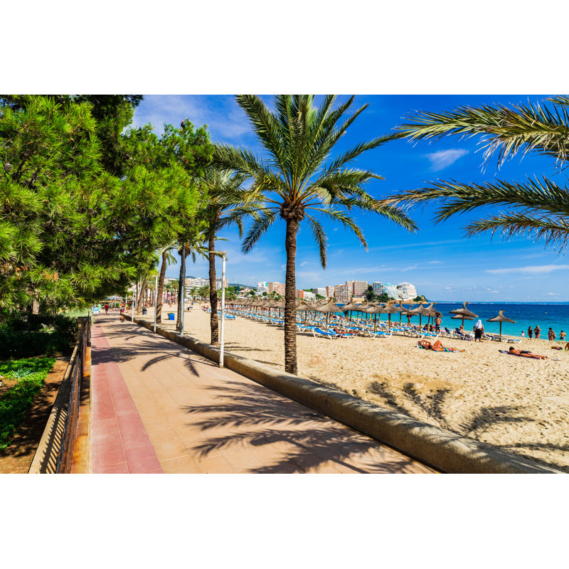 Seafront Beach - Wrapped Canvas Print, 20cm H x 30cm W x 3.8cm D