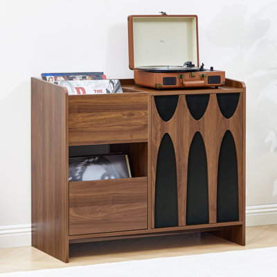 Record Player Stand with Vinyl Storage (35.4" W)