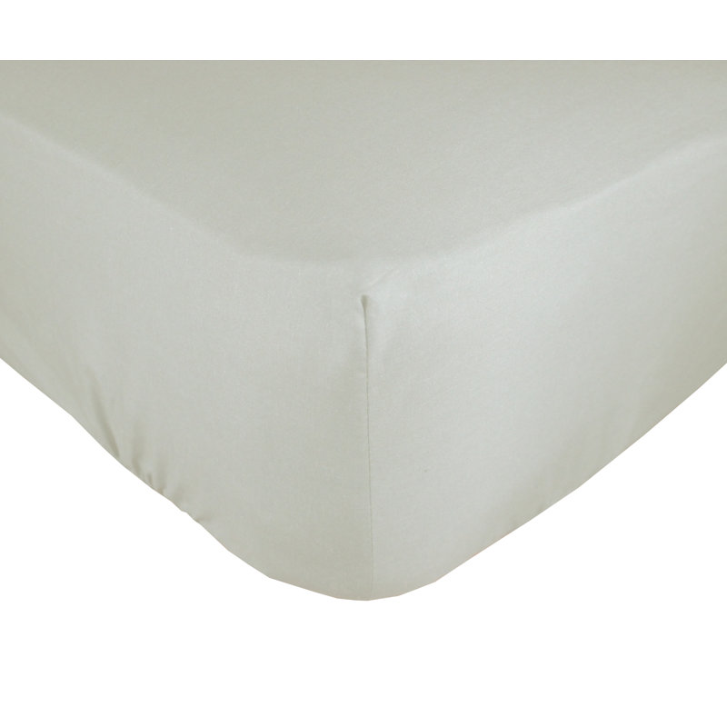 Cotton Blend Percale Fitted Sheet, Single (3'), Cream