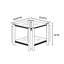 Table de bout carrée, table de bout moderne en acier inoxydable, table basse en verre trempé transparent double couche, table d'appoint avec rangement, pour le bureau à domicile-473060816