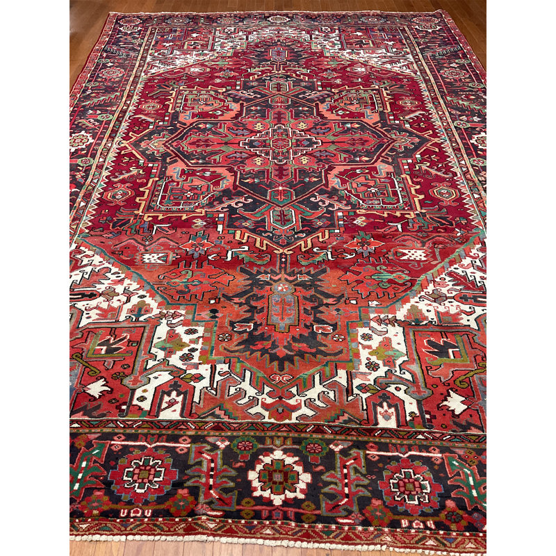 Tapis rectangulaire en laine de conception unique 8 pi 6 po x 12 pi 2 po Ruot