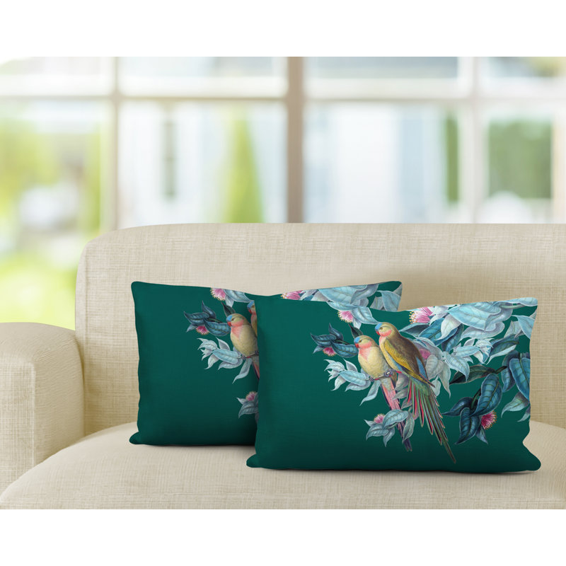 Outdoor Reversible Throw Pillow, Emerald