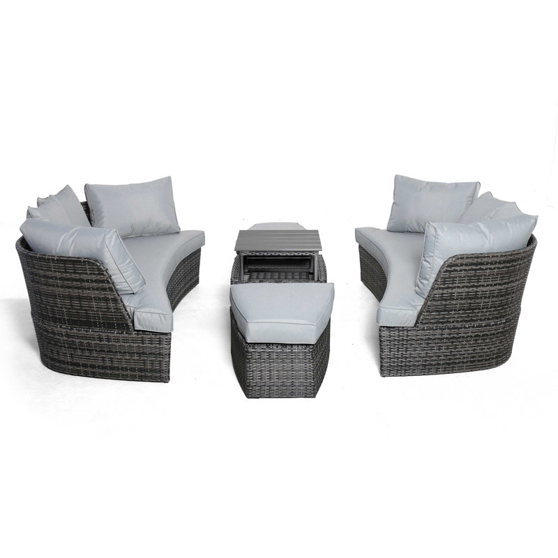 Finna Rattan Daybed, Grey