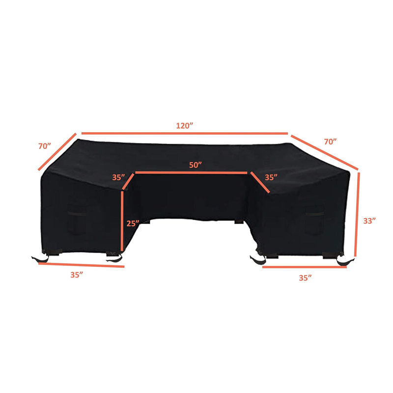 Housse de canapé de patio en U imperméable à haute densité, grandes housses modulaires pour la toux pour le salon
