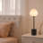 18" Artistic Glass Table Lamp Set with Hand-Blown Globe Shade, Soft Glam, Modern Accent Lighting for Bedroom, Living Room & Apartment Decor-262801523
