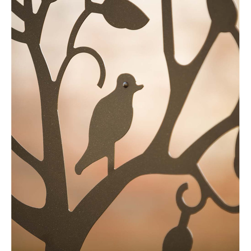 Melina Metal Arched Garden Arbor with Tree of Life Design