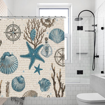 Rideaux de douche Nautical Shell & Anchor, 71 x 71