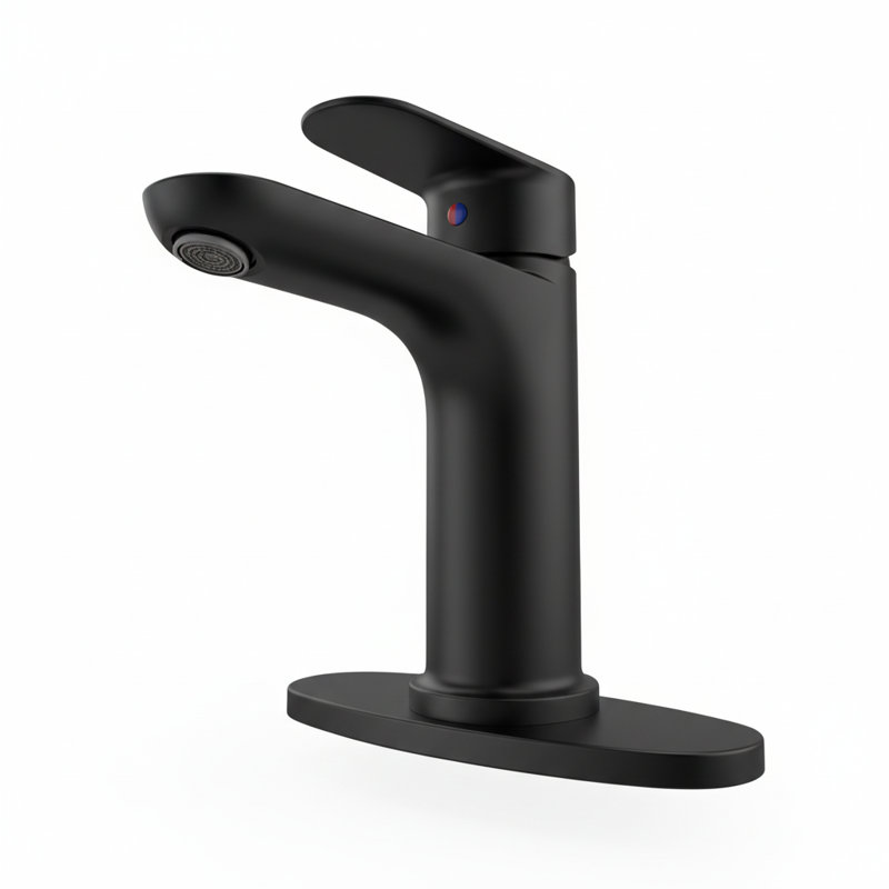 Single-Handle Bathroom Faucet for 1- or 3-Hole Deck-Mount Installation, Matte Black