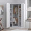 Eva High Gloss 2 Door Corner Wardrobe - H: 180cm x D: 103cm x W: 103cm -27474048