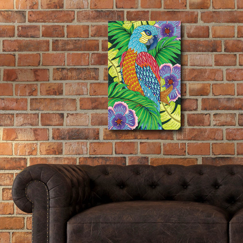 «Jungle Parrot» par Hello Angel, H 24 po x l 16 po x P 0,2 po