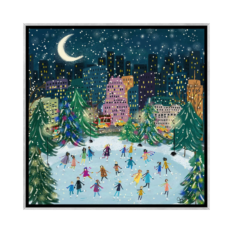 «Skating In The Park», reproduction d'art sur toile encadrée, H 18 po x l 18 po, Reproduction encadrée sans passe-partout