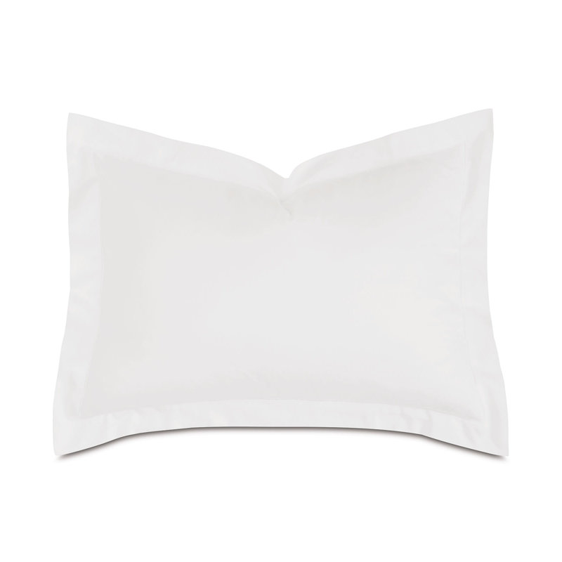 Deluca 100% Cotton Pillow Sham, White, Standard/Twin