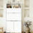69''H Buffet with Hutch and Foldable Workstation, Multifunctional Storage Cabinet Cupboard with Adjustable Shelf and Power Outlet-631861218