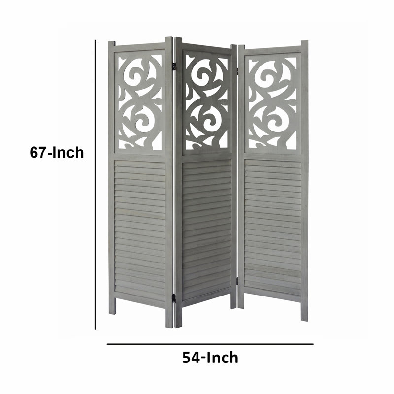 Casta 2'' W x 67'' H 3 - Panel Accent Room Divider