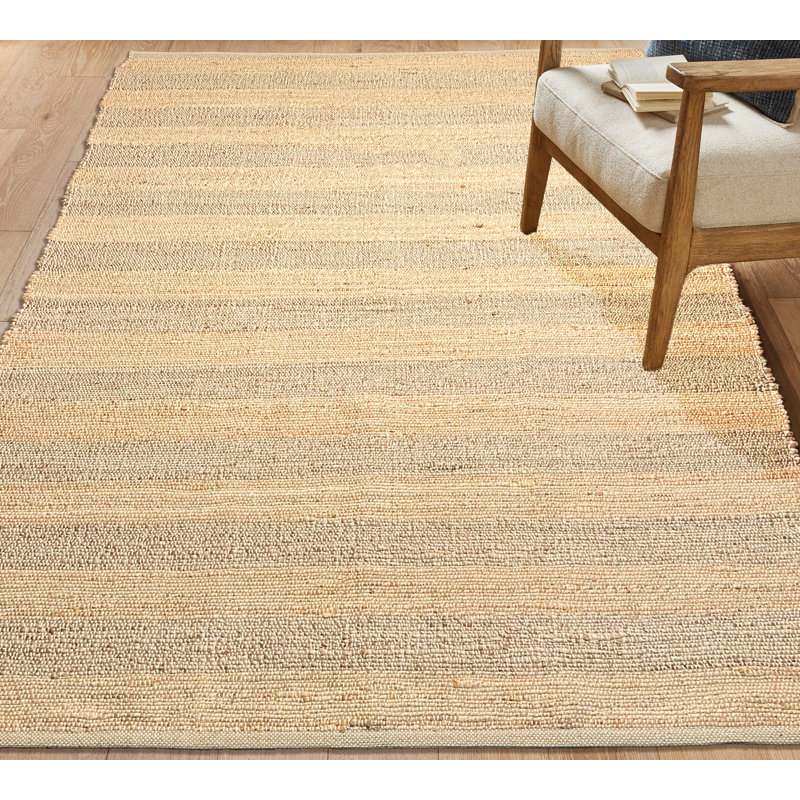 Natural Jute Stripe Rug, Rectangle 5' x 7'
