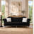 2-Piece Crystal Diamond Inlay Chesterfield Sofa Set, Black-115991187