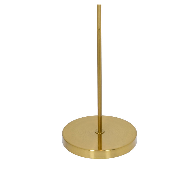 Grande lampe sur pied d'angle, lampe sur pied moderne dorée avec abat-jour intérieur blanc - Éclairage d'angle peu encombrant pour le salon, la chambre à coucher et le bureau avec interrupteur à chaîne