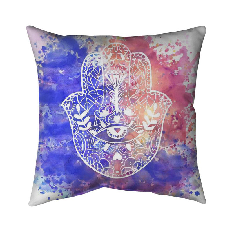 Hamsa Hand Poly Twill Throw - Spiritual Home Decor Accent