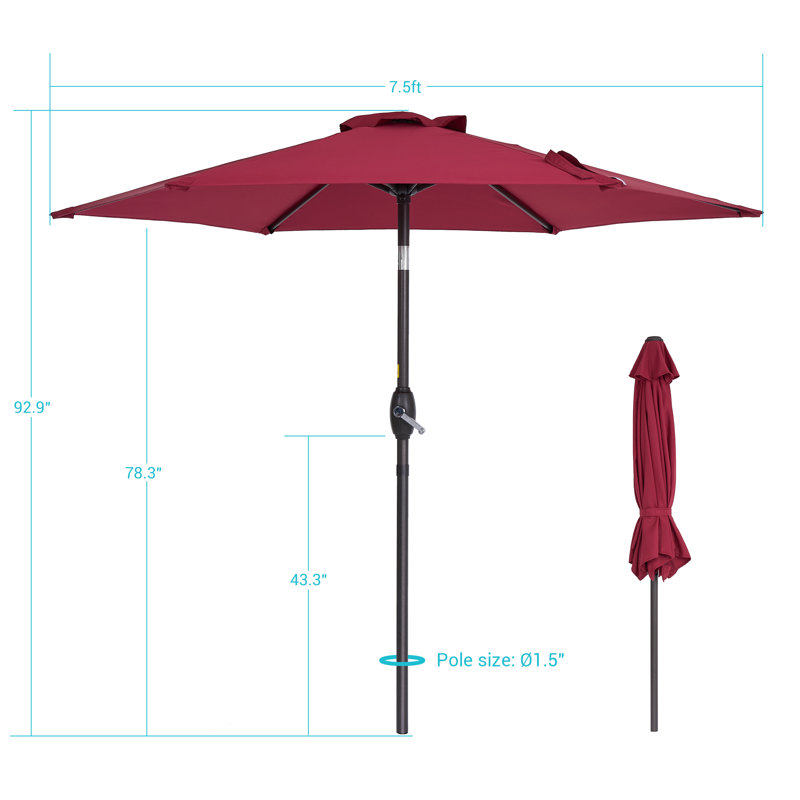 Parasol de marché 90 po Daljeet, Rouge