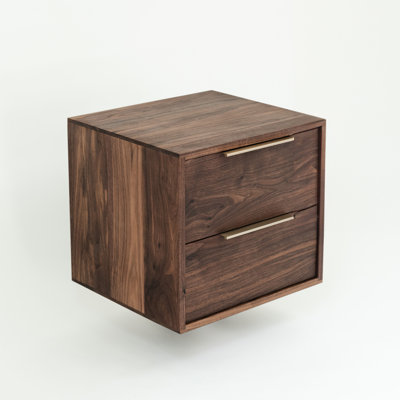 Floating walnut nightstand