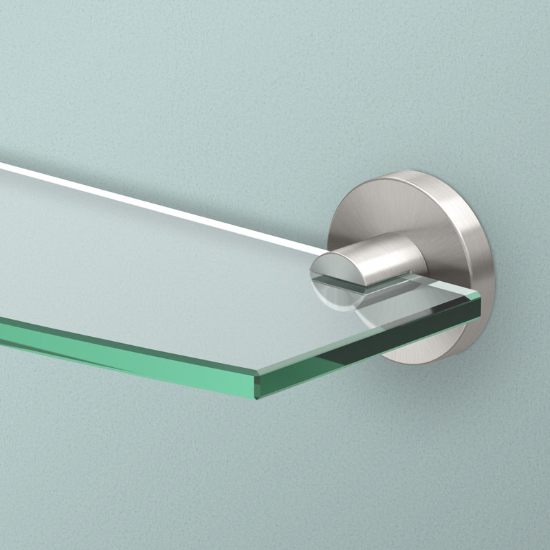 Tablette murale en verre trempé courbé Gatco Reveal | Tablette flottante en verre, Nickel satiné