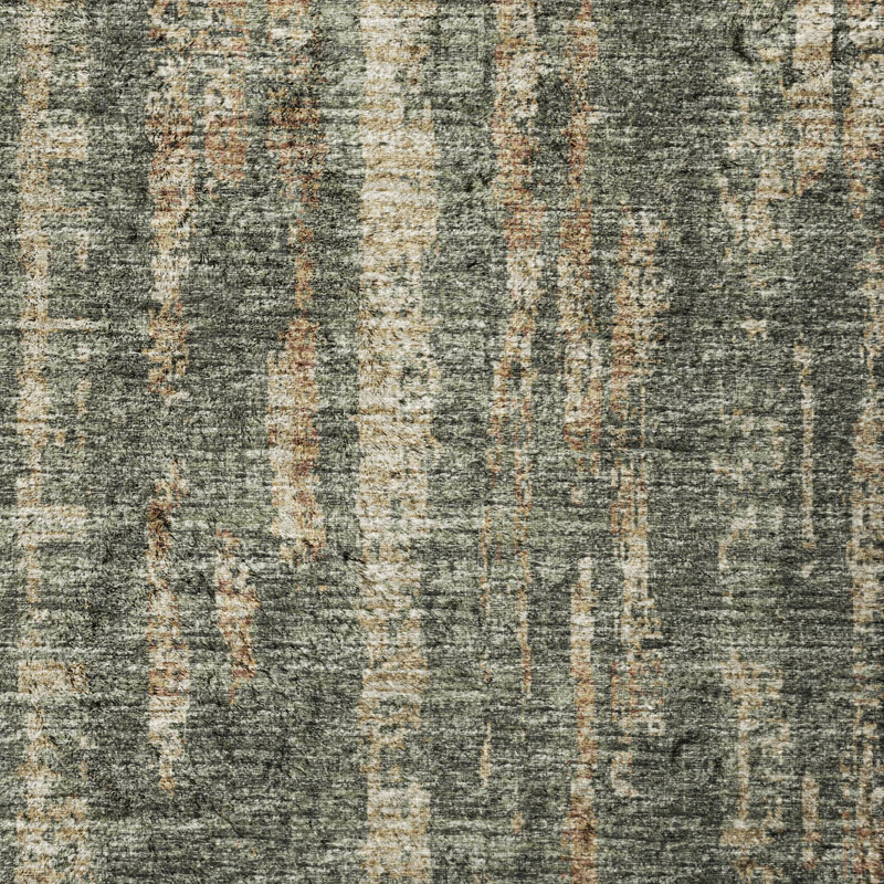 Premium Machine Washable Dream Shag ADS39 Broken Bars Rug, Green, 9' x 12'