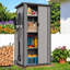 Armoire de rangement extérieure verticale en résine 70 po H avec tablettes réglables, armoire de rangement verrouillable et imperméable pour outils de jardin
