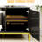 70-Inch Heavy Duty Tv Stand With Cabinet Storage And Open Shelves, Modern Black Media Entertainment Center Console Honeycomb Design, Golden Tapered Legs, Triangular Handles, Adjustable Shelf, Space-1398549554