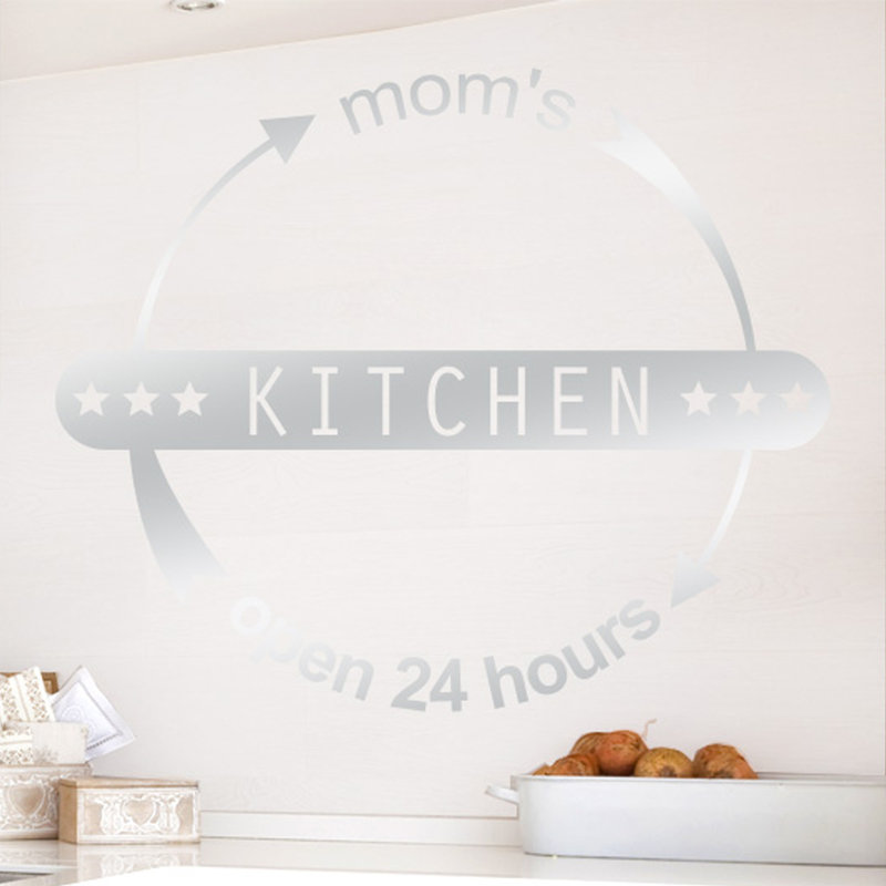 Wall Decal, Shiny Silver, Large