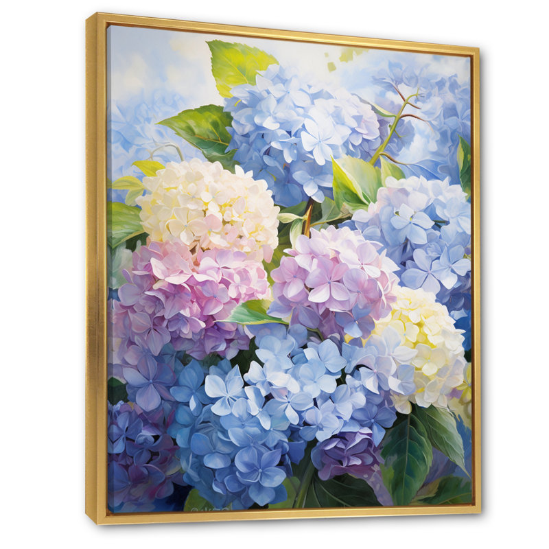 Impression sur toile encadrée «Sangrey Blue Mauve», H 44 po x l 34 po x P 1,5 po, Cadre flottant doré