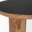 Table d'appoint Judie en bois naturel avec plateau rond en chêne noir