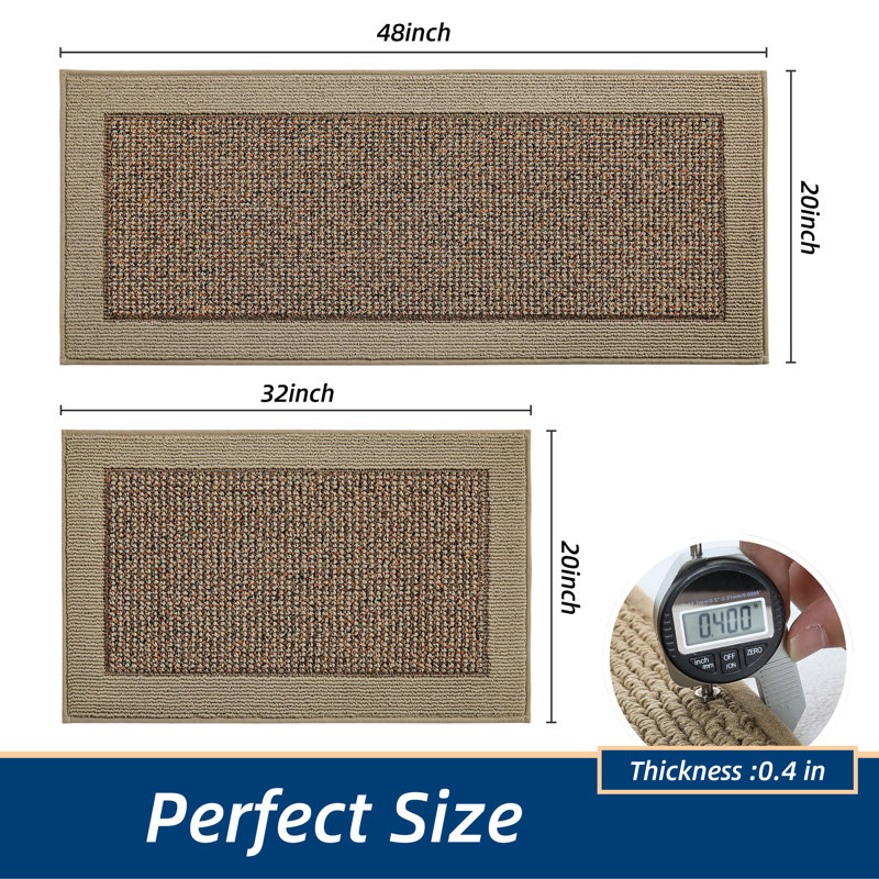 Kitchen Mats Set of 2 Non-Slip Kitchen Rugs for Floor, Absorbent and Stain Resistant Kitchen Runner, Machine Washable Rugs for Kitchen, Laundry & Sink