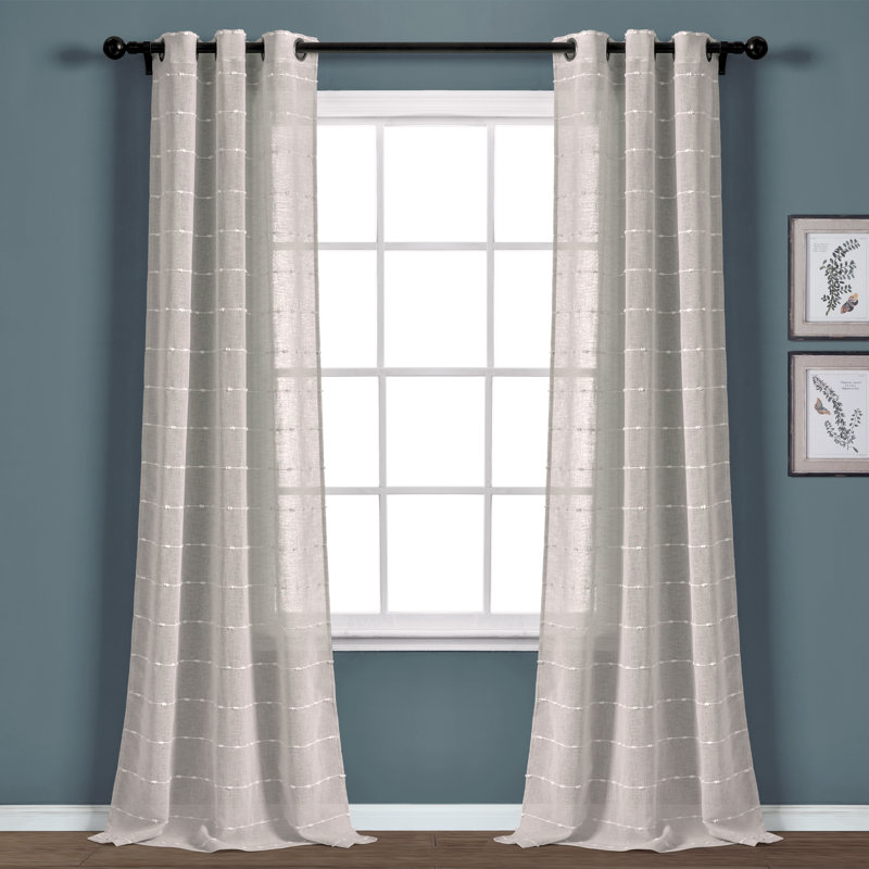 Sheer Curtain Pair, Gray