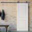 Porte de grange à panneau supérieure en bois manufacturé apprêté avec trousse de quincaillerie d'installation-64563040-20573301