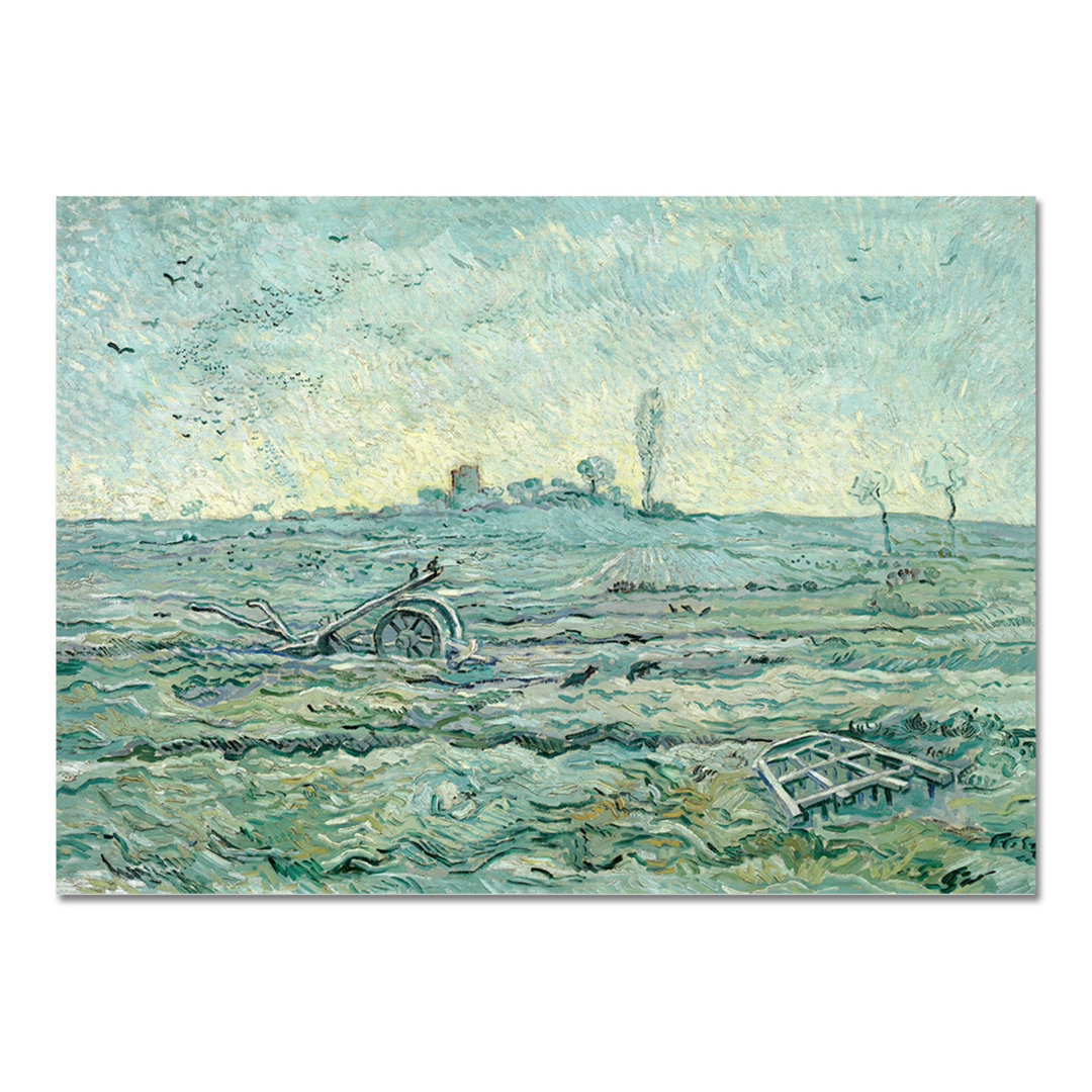 Kunstdruck Verschneites Feld mit einer Egge (nach Millet) von Vincent Van Gogh