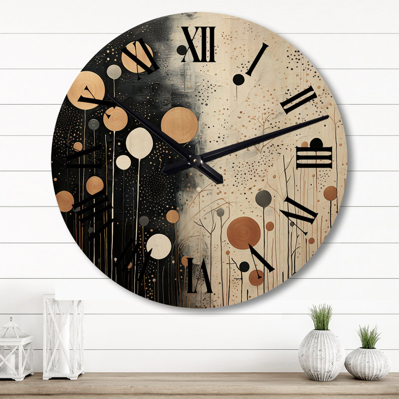 Horloge murale en bois massif Watchet, Grand