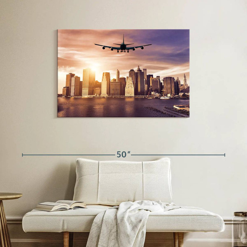 Mehar Airplane In The City, 26" H x 39" W