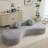 Modern Minimalist Curved Sofa with Soft Pillows and No Assembly Required