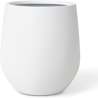 Indoor/Outdoor Small Corso Fiberstone Planter - Santorini White 12.5"H (Opening 9")