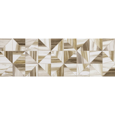 Castles Triangle Series 13" x 39" Ceramic Patterned Wall Tile